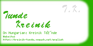 tunde kreinik business card